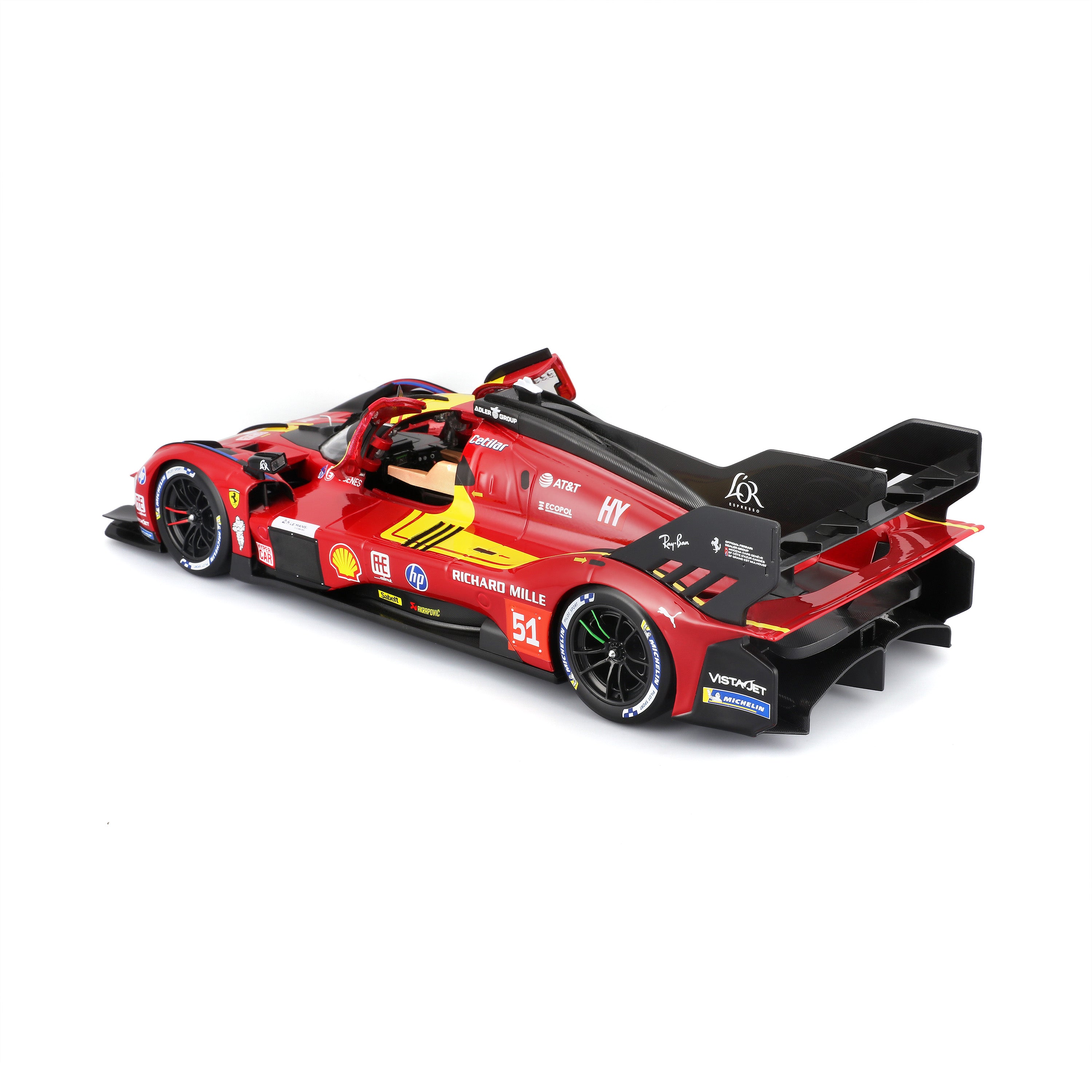 bburago-ferrari-499p-24h-lmh-hypercar-2025-n-51-1-18-modellino-diecast image 5