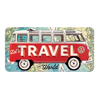 nostalgic-art-vw-bulli-let-s-travel-the-world-targa-in-metallo-10-x-20-cm image 3