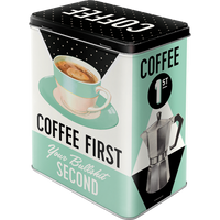 nostalgic-art-coffee-first-scatola-in-metallo-l-10x14x20-cm-3-litri image 2