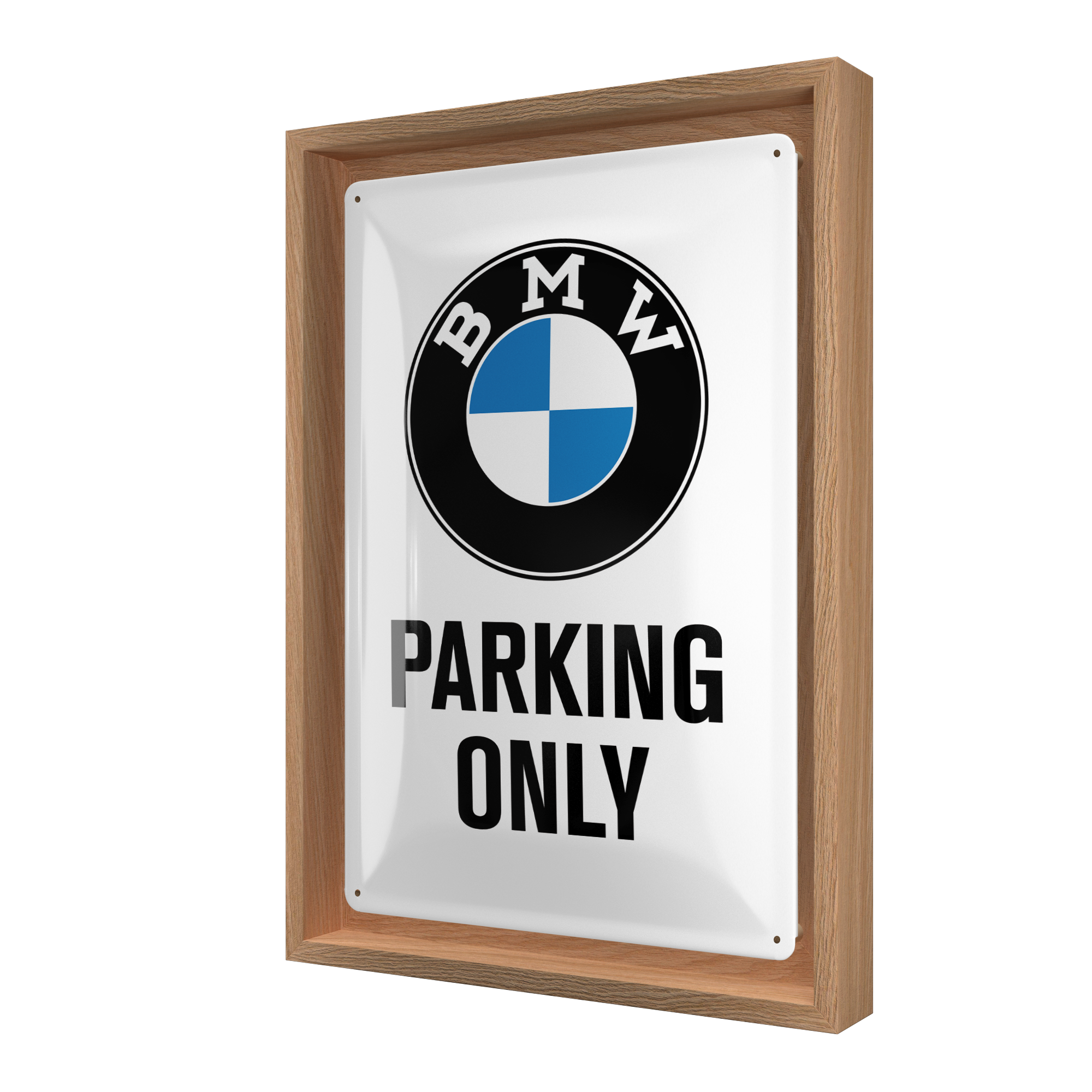 nostalgic-art-bmw-parking-only-white-targa-in-metallo-con-cornice-n-frame-m image 1