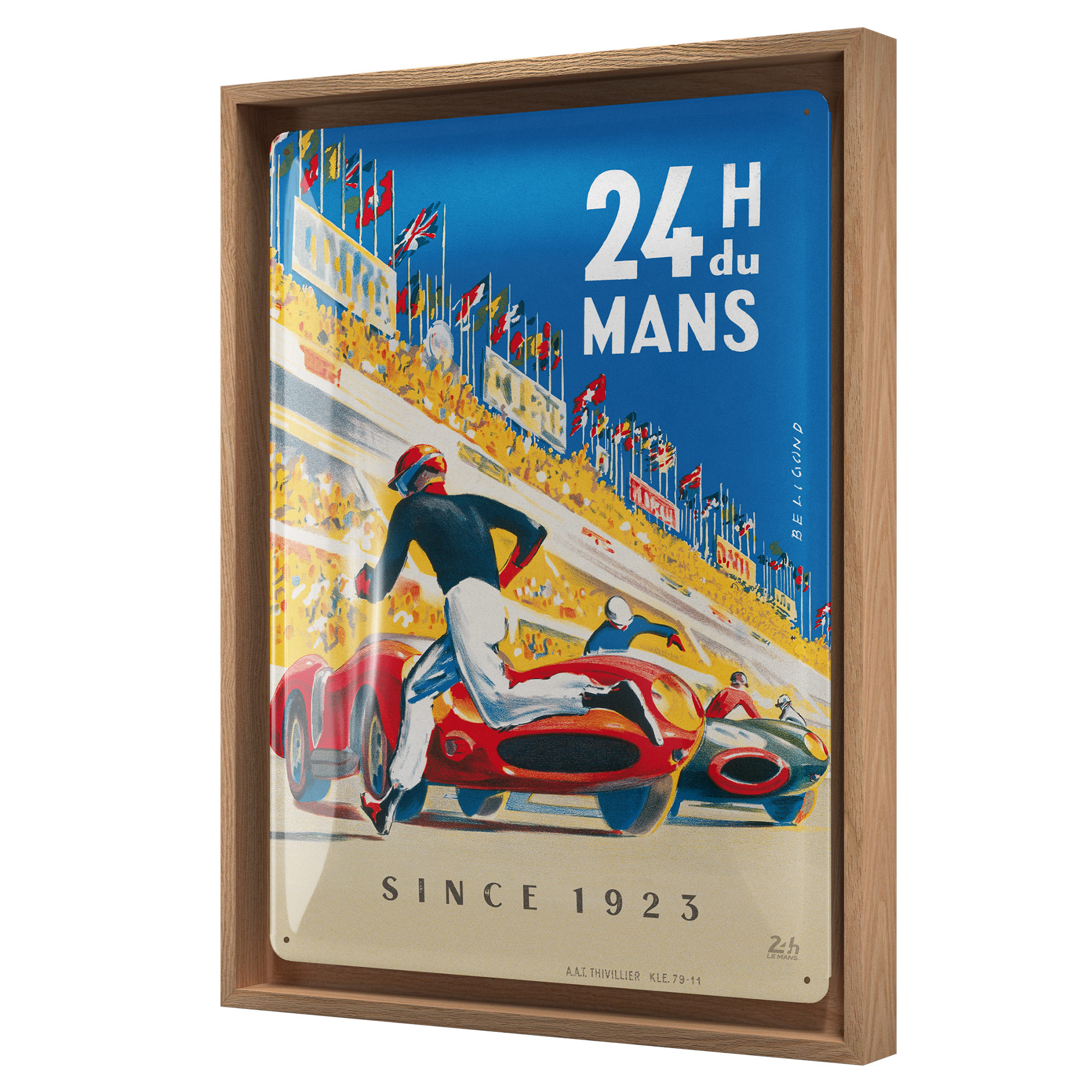 nostalgic-art-24h-le-mans-racing-poster-blue-n-frame-l-cornice-in-legno-poster-m image 1