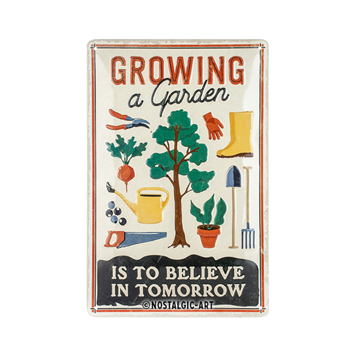 nostalgic-art-growing-a-garden-targa-in-metallo-20x30-cm image 1