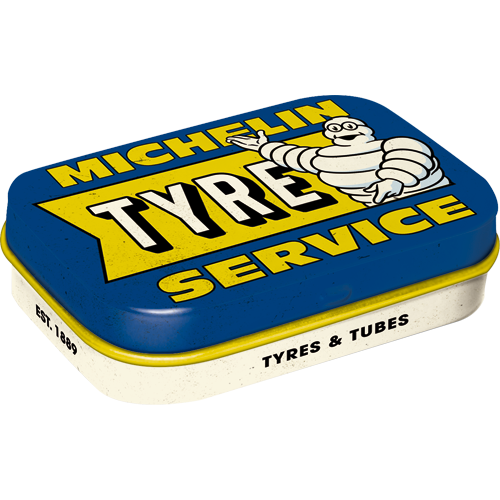 nostalgic-art-michelin-tyre-service-scatola-tascabile-per-mentine-6x4x1-6-cm image 1