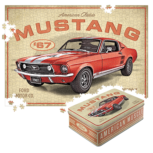 nostalgic-art-puzzle-in-latta-ford-mustang-gt-1967-red-1000-pezzi image 1