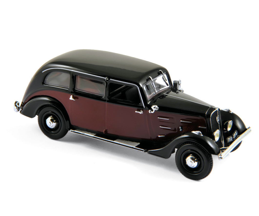 norev-peugeot-401-longue-taxi-1935-rosso-scuro-nero-1-43-modellino-d-epoca image 1
