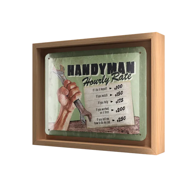 nostalgic-art-handyman-hourly-rate-n-frame-s-edition-cornice-legno-18-5x24-cm image 1