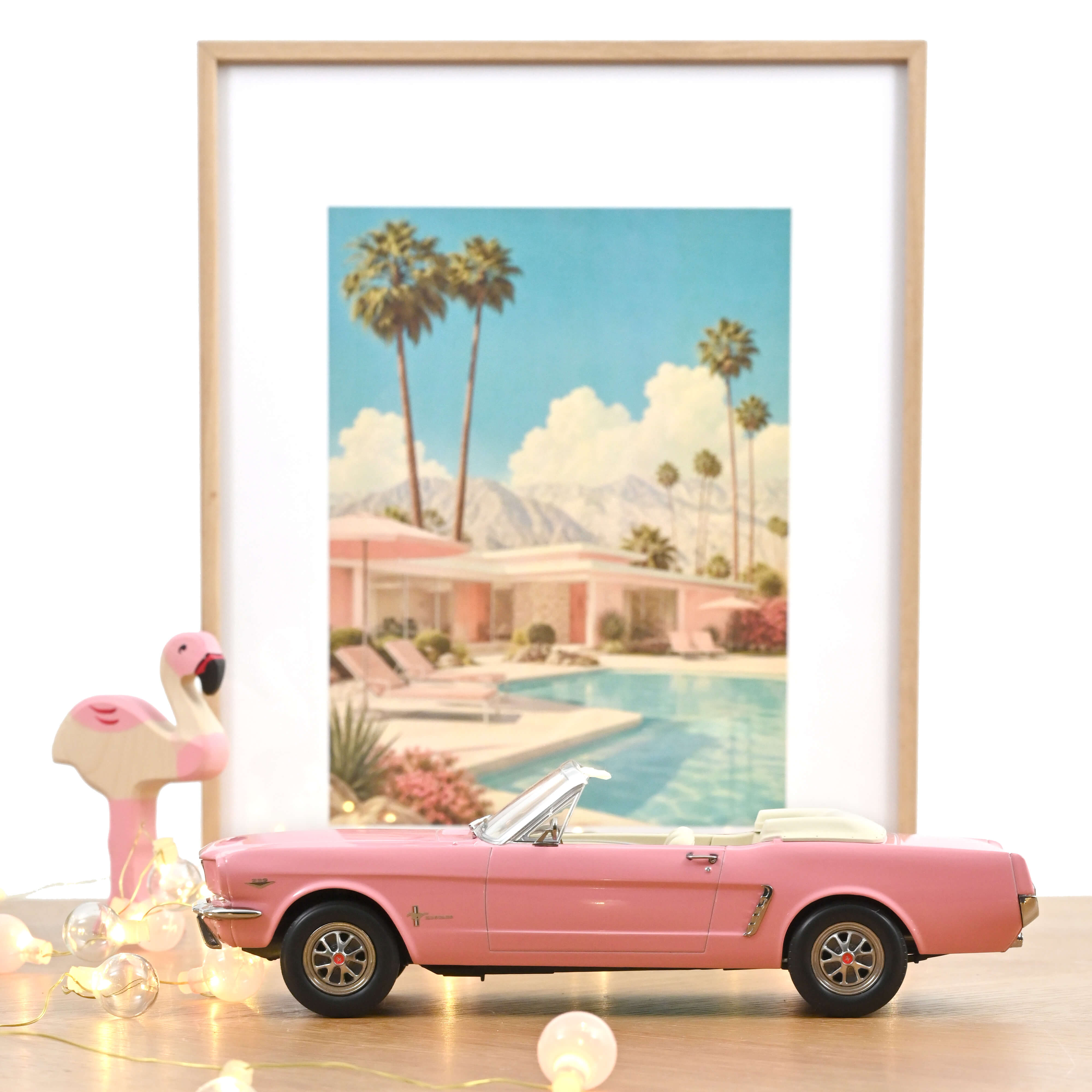 norev-ford-mustang-convertible-1965-modellino-auto-1-18-rosa-200-pcs image 3