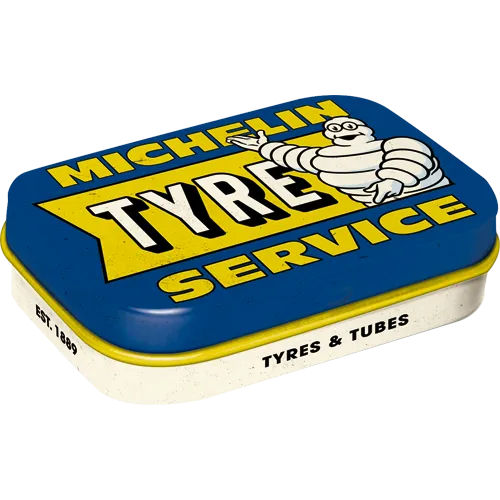 nostalgic-art-michelin-tyre-service-scatola-tascabile-per-mentine-6x4x1-6-cm image 1