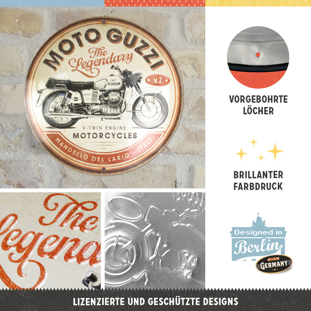 nostalgic-art-moto-guzzi-v-twin-engine-targa-rotonda-35-cm image 2