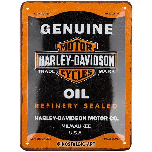 nostalgic-art-harley-davidson-genuine-oil-insegna-in-metallo-15-x-20-cm image 1