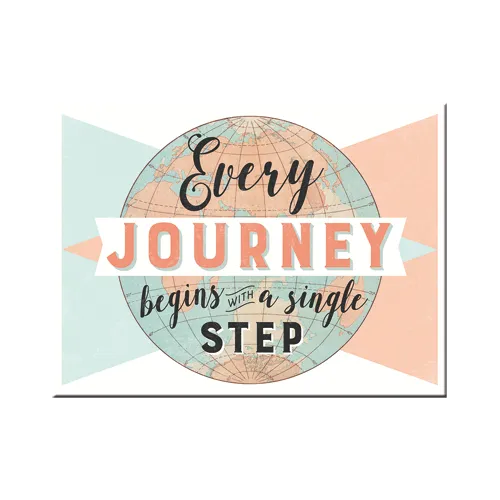 nostalgic-art-every-journey-begins-magnete-da-frigo-in-metallo-6-x-8-cm image 1