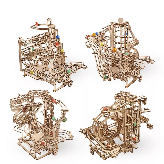 ugears-marble-runs-4-in-1-set-pista-per-biglie-modulare-in-legno-4-modelli image 1