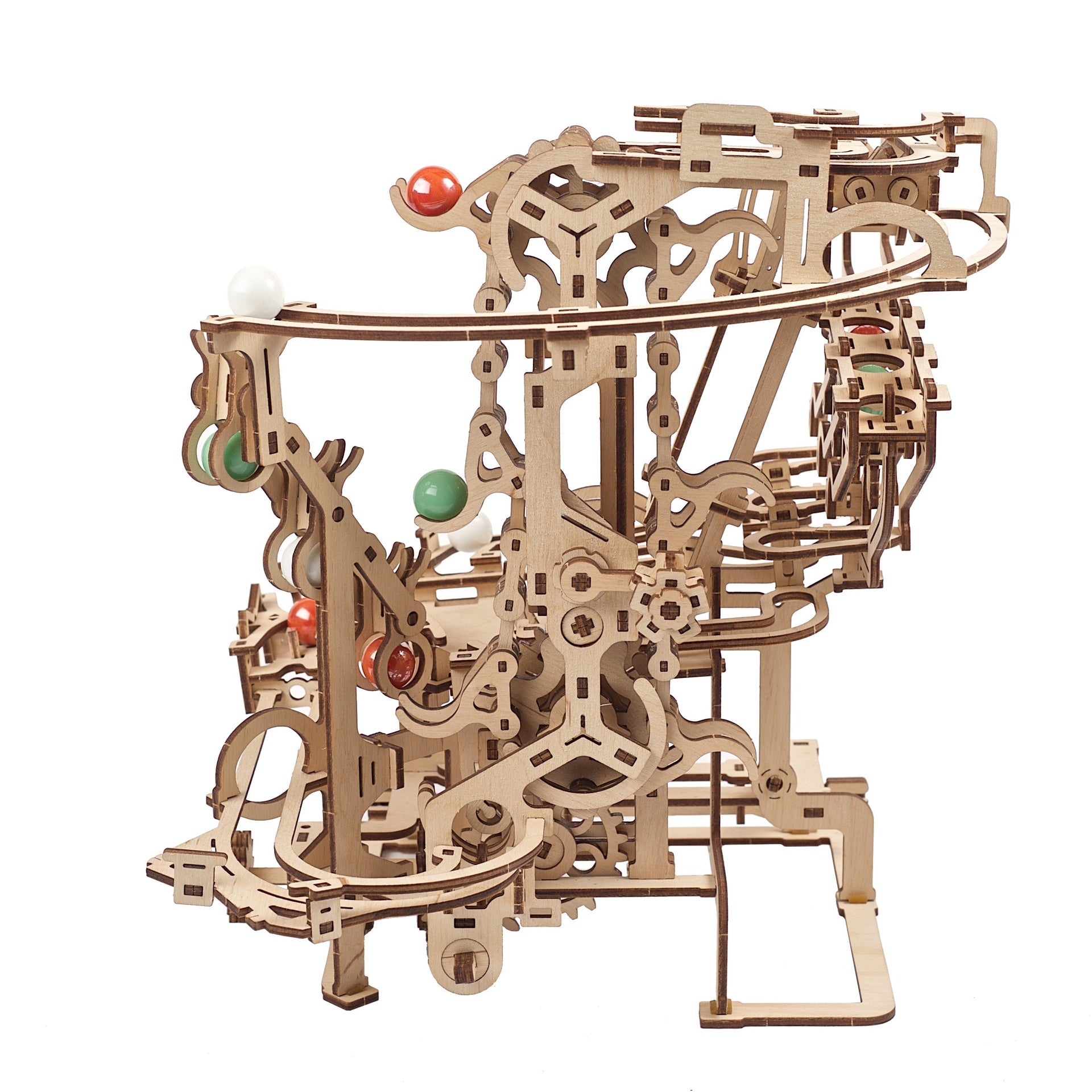 ugears-marble-run-chain-hoist-percorso-biglie-in-legno-con-sollevatore-a-catena image 3
