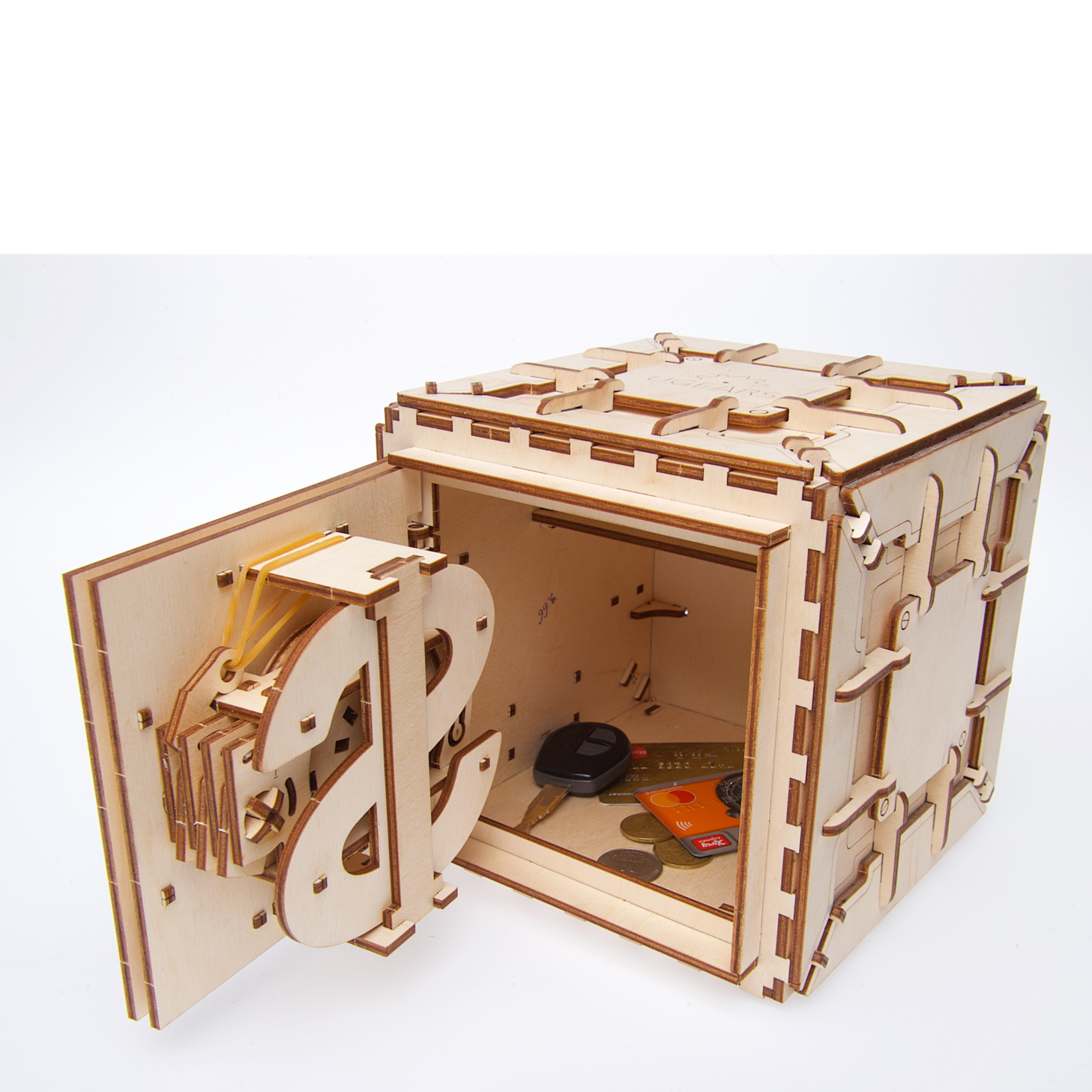 ugears-safe-cassaforte-puzzle-3d-in-legno-con-combinazione image 2