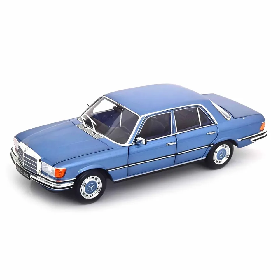 norev-mercedes-benz-350-se-blu-metallizzato-1-18-modellino-auto-d-epoca-die-cast image 1
