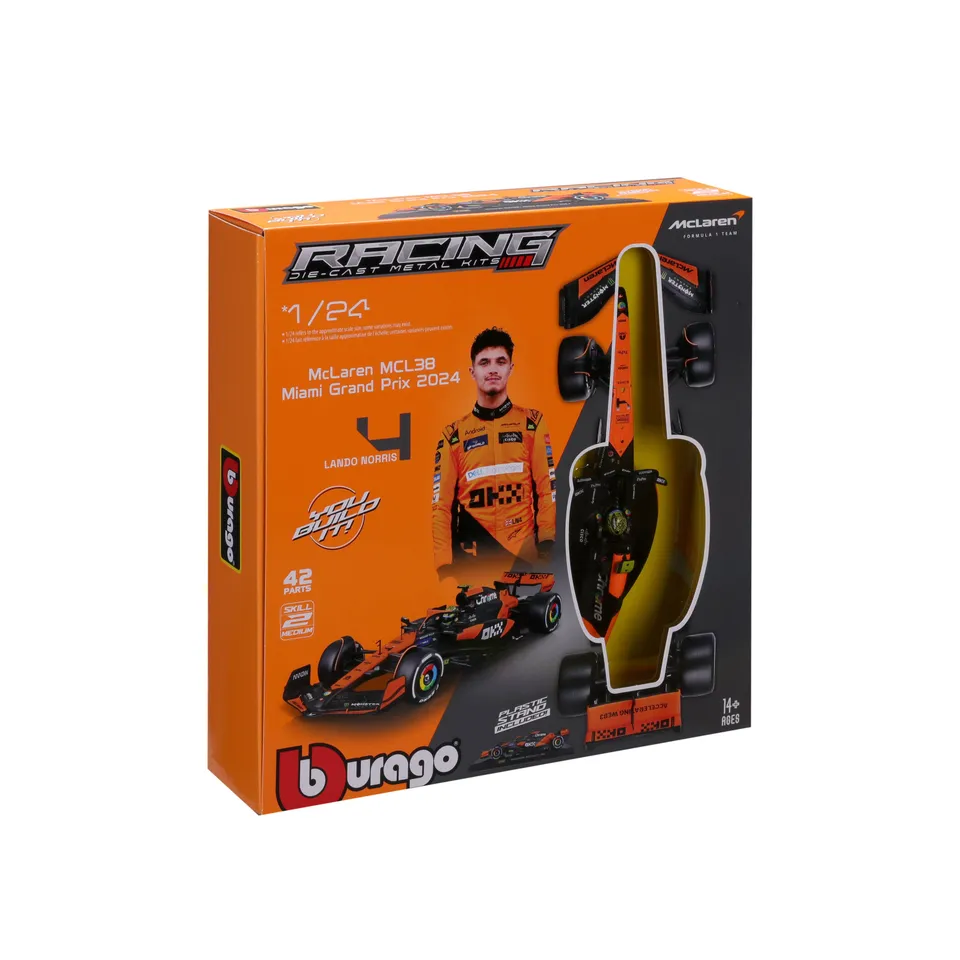 bburago-model-kit-mclaren-mcl38-2024-4-lando-norris-scala-1-24-kit-montaggio-f1 image 1