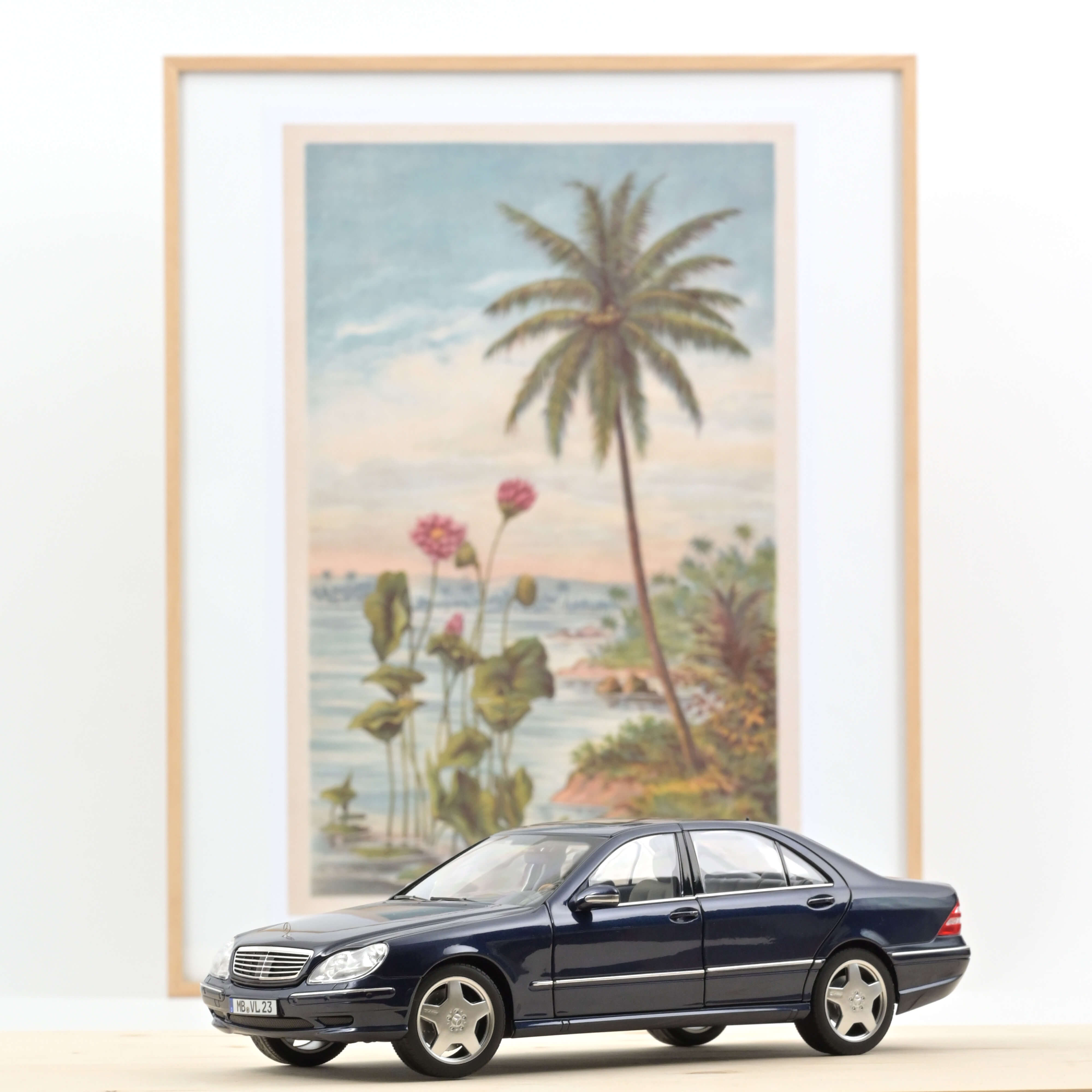 norev-mercedes-benz-s55-amg-2000-blu-metallizzato-modellino-auto-1-18 image 1
