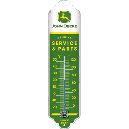 nostalgic-art-john-deere-service-parts-termometro-in-metallo-6-5x28-cm image 1