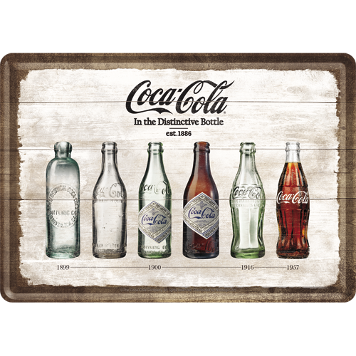 nostalgic-art-coca-cola-bottle-timeline-biglietto-metallo-10x14-cm image 1
