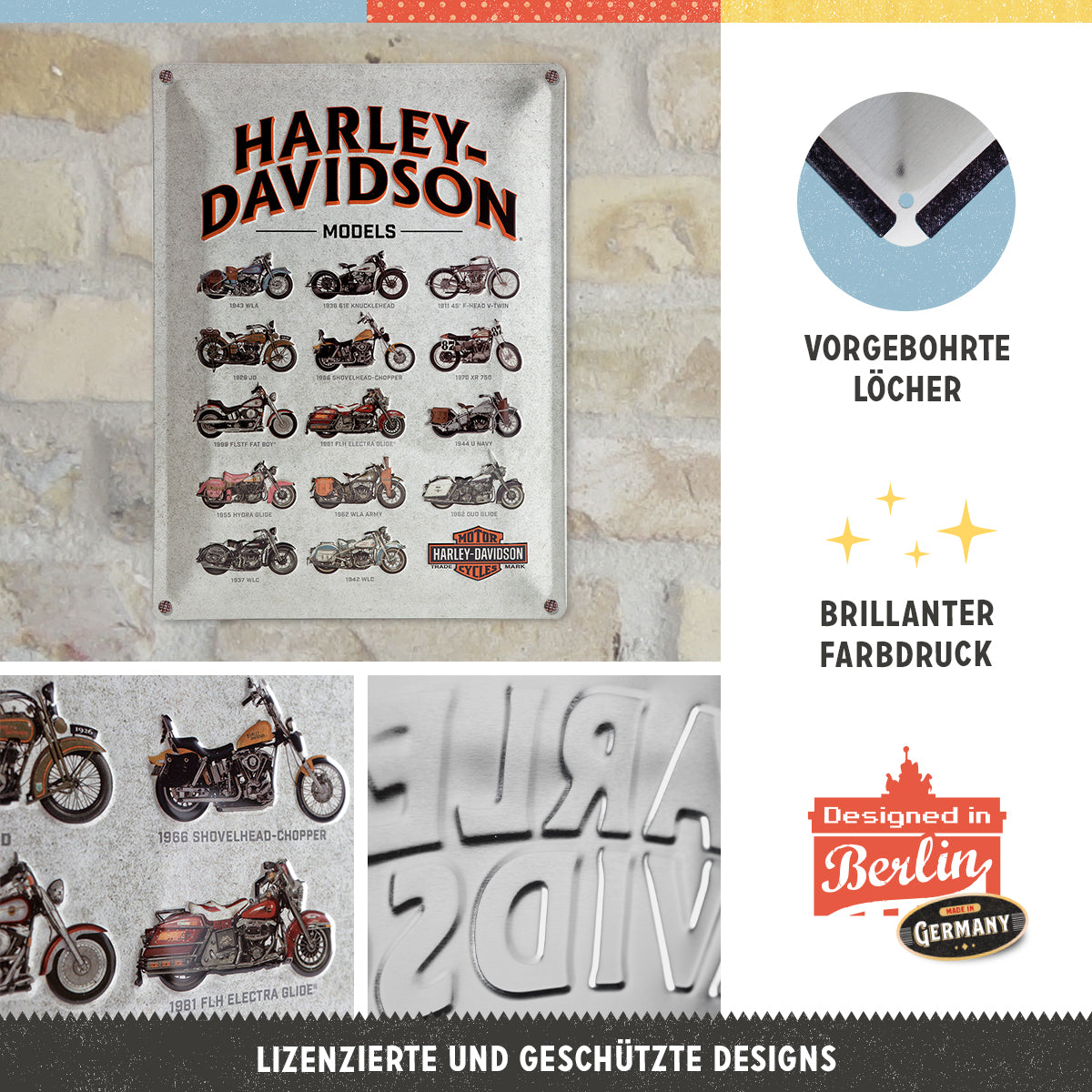 nostalgic-art-harley-davidson-model-chart-targa-in-metallo-30x40-cm-2 image 4