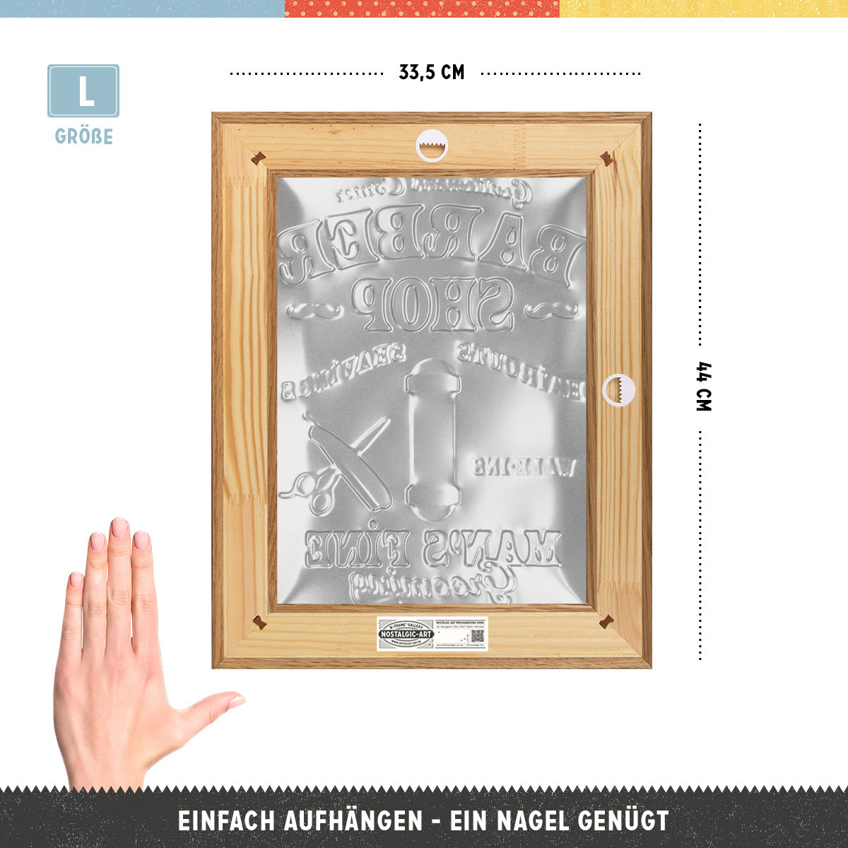 nostalgic-art-barber-shop-n-frame-l-edition-cornice-in-legno-33-5-x-44-cm image 2