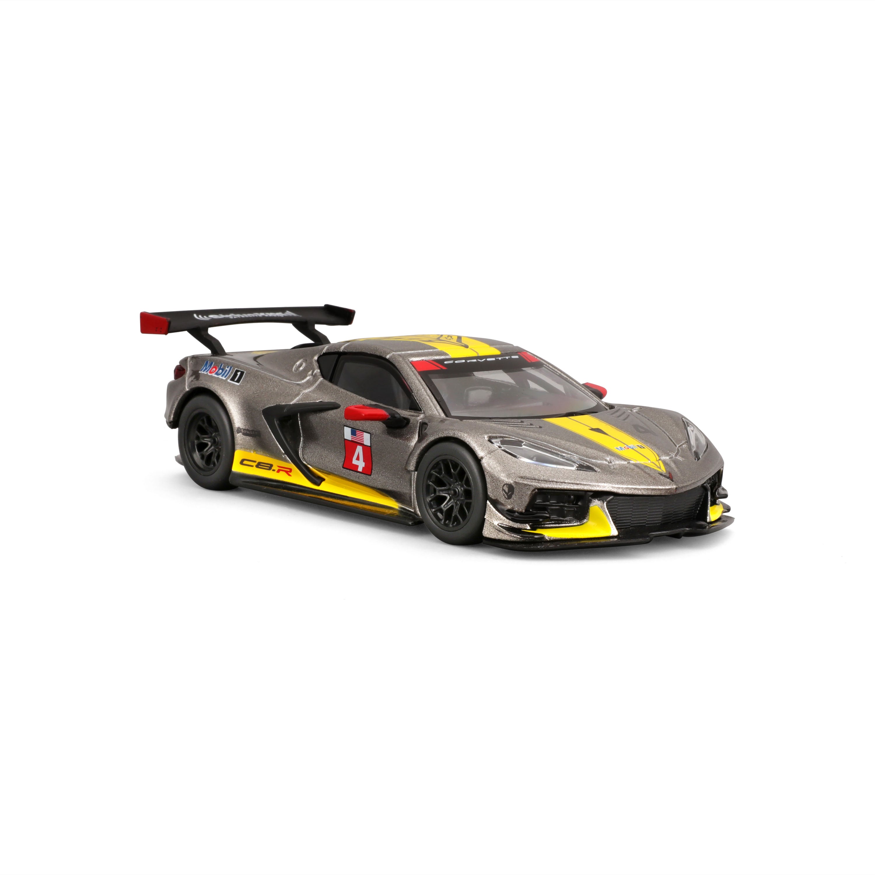 bburago-chevrolet-corvette-c8-r-2020-1-43-modellino-grigio-metallizzato-con-teca image 5