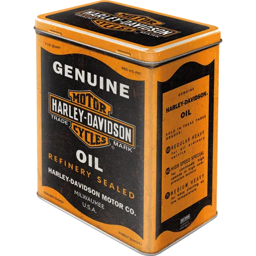 nostalgic-art-harley-davidson-genuine-oil-scatola-in-metallo-l-10x14x20-cm-3-lit image 1
