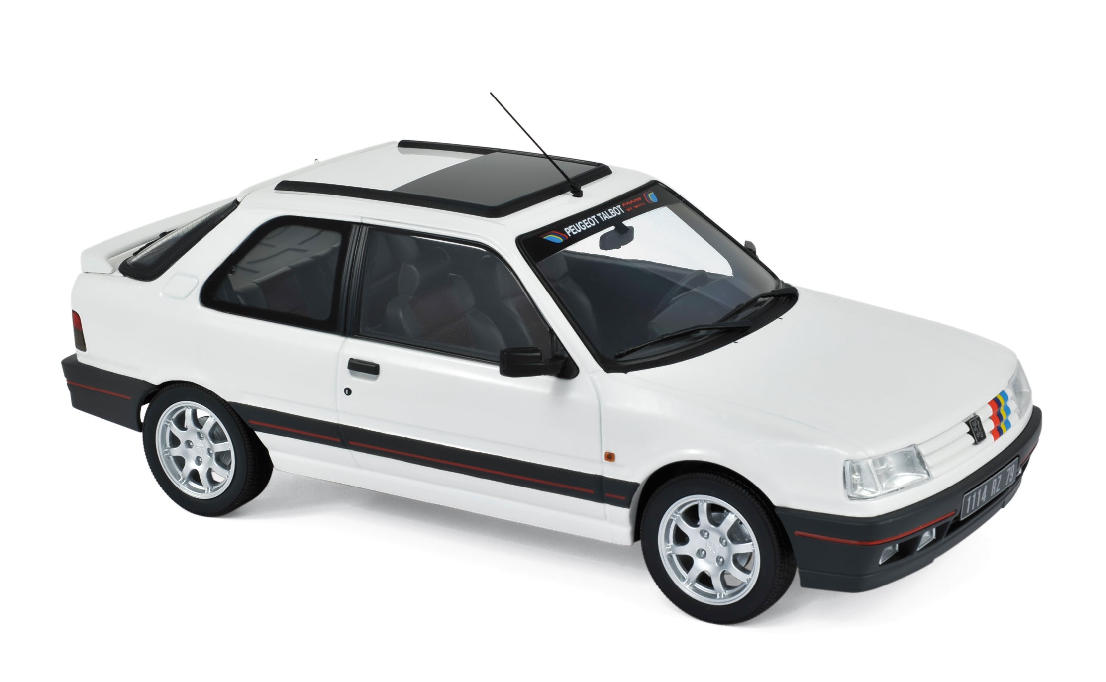 norev-peugeot-309-gti-1990-modellino-auto-1-18-bianco-pts-deco-100-pcs image 1