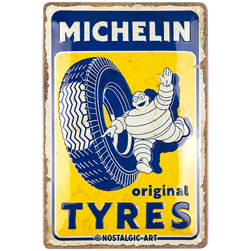 nostalgic-art-michelin-original-tyres-targa-metallo-20x30-cm image 2