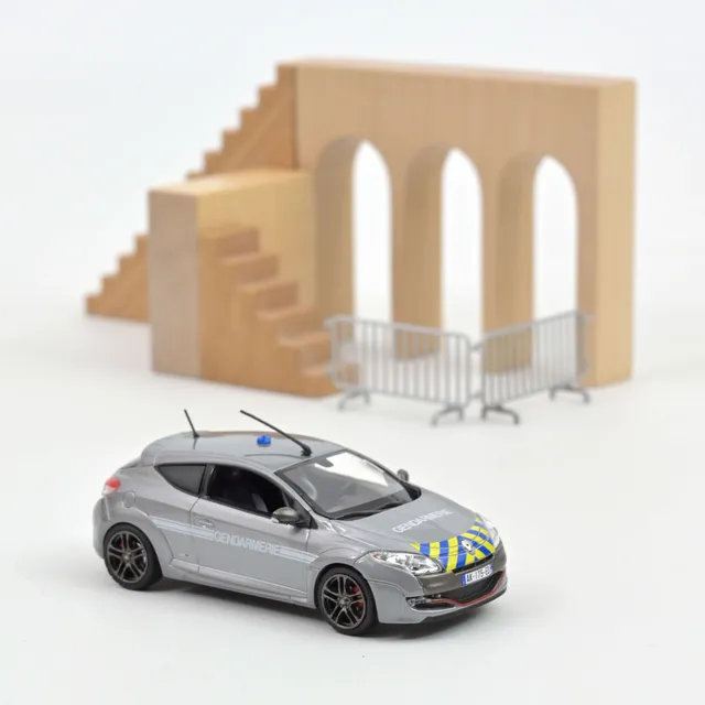 norev-renault-megane-r-s-2010-gendarmerie-silver-1-43-modellino-jet-car image 1