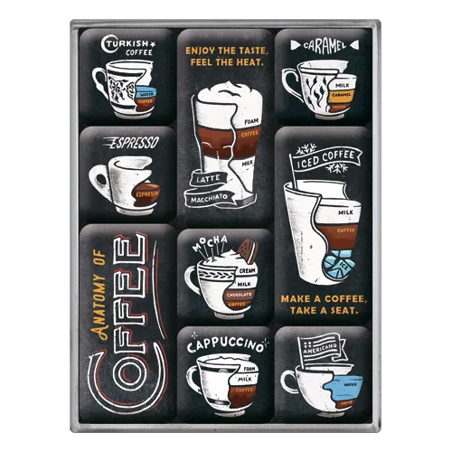 nostalgic-art-anatomy-of-coffee-set-magneti-9-pezzi-con-box-regalo image 1