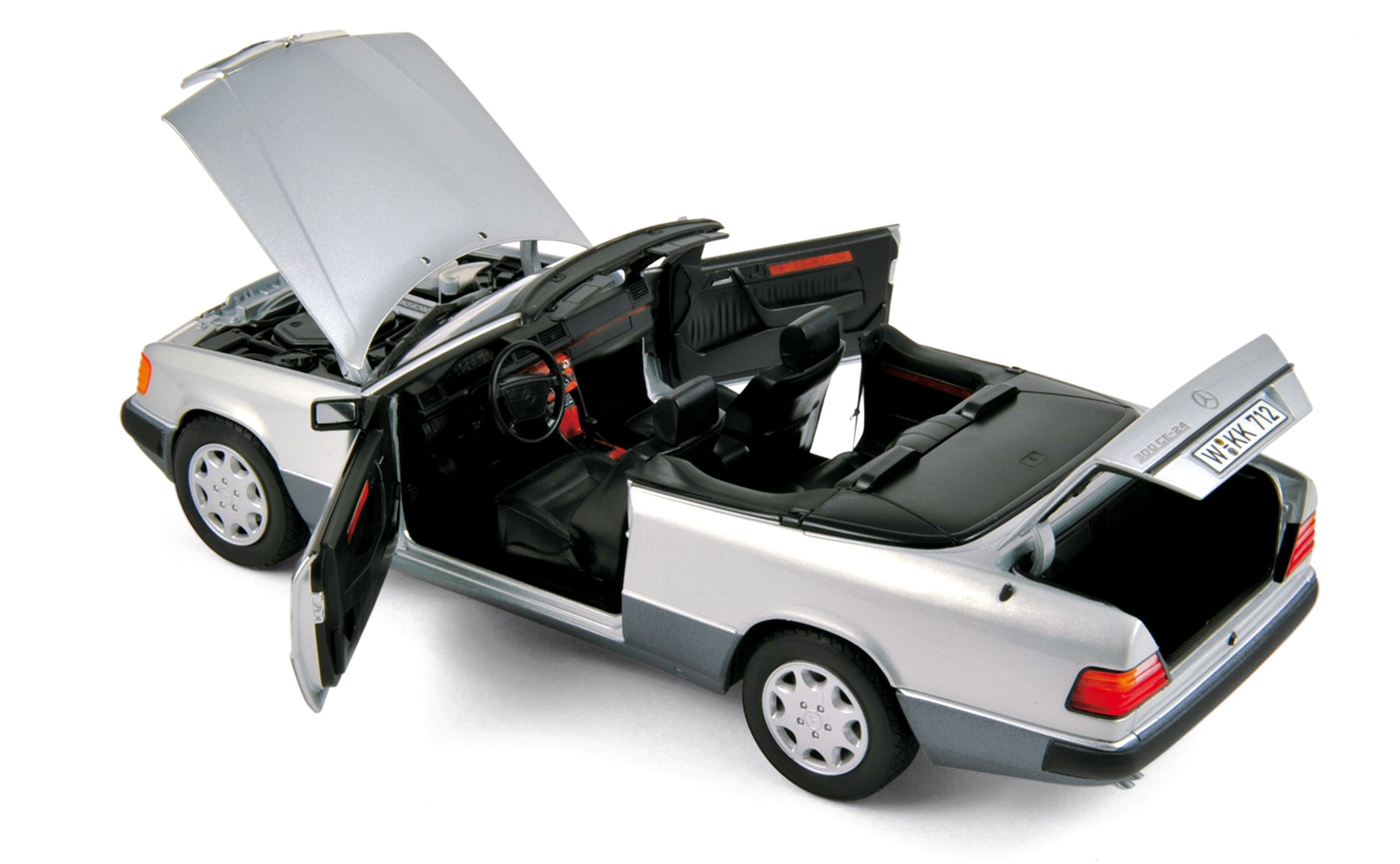 norev-mercedes-benz-300-ce-24-cabriolet-1990-argento-metallizzato-1-18 image 2