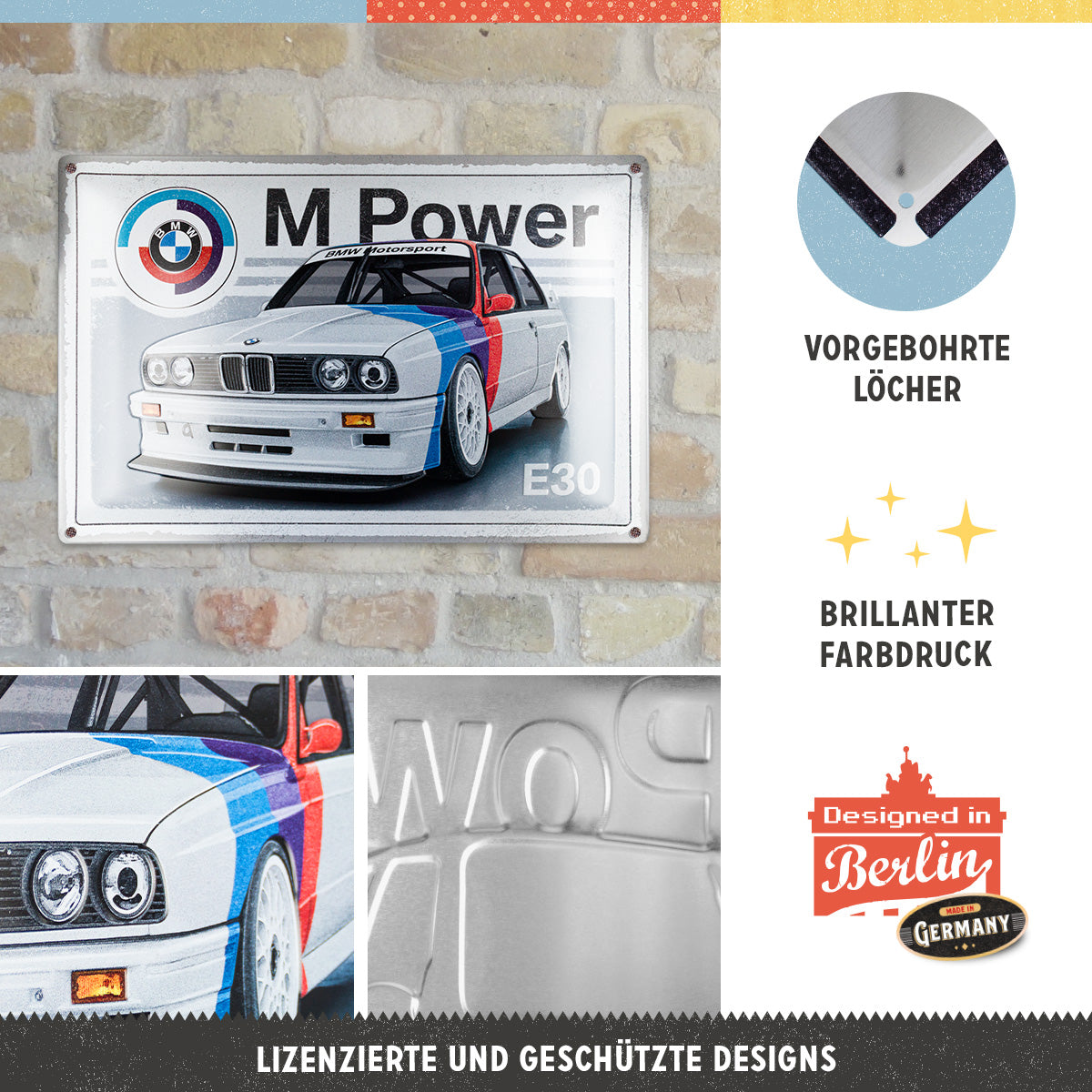 nostalgic-art-bmw-motorsport-m-power-e30-targa-in-metallo-40x60-cm image 3