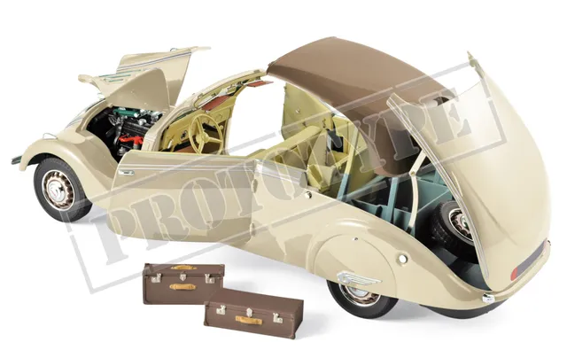 norev-peugeot-402-eclipse-1937-modellino-auto-1-18-beige-e-caramello image 1