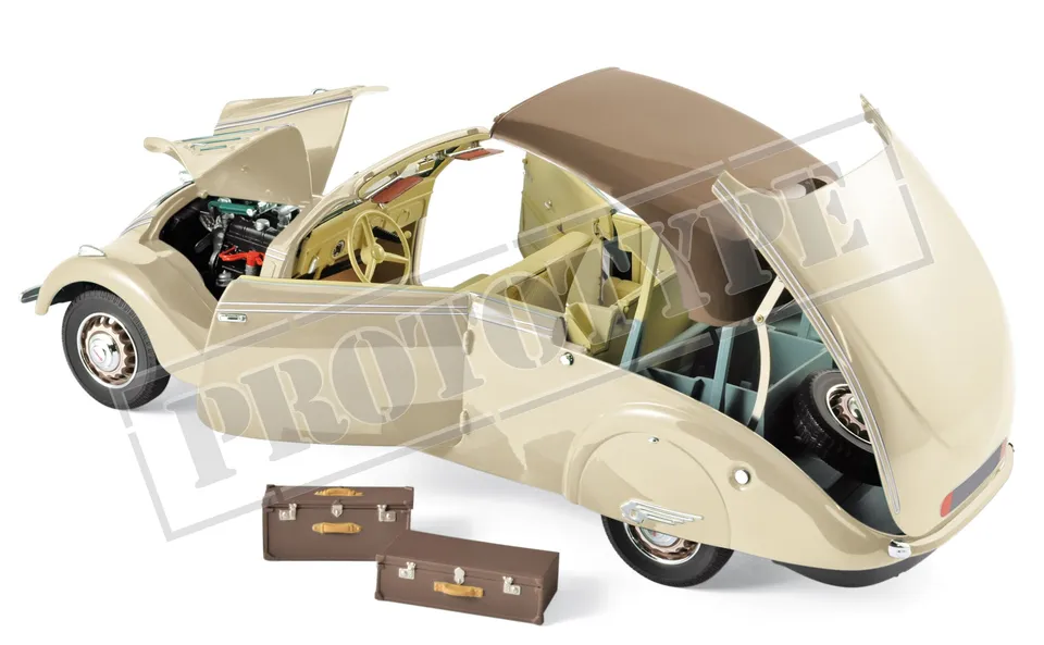 norev-peugeot-402-eclipse-1937-modellino-auto-1-18-beige-e-caramello image 1