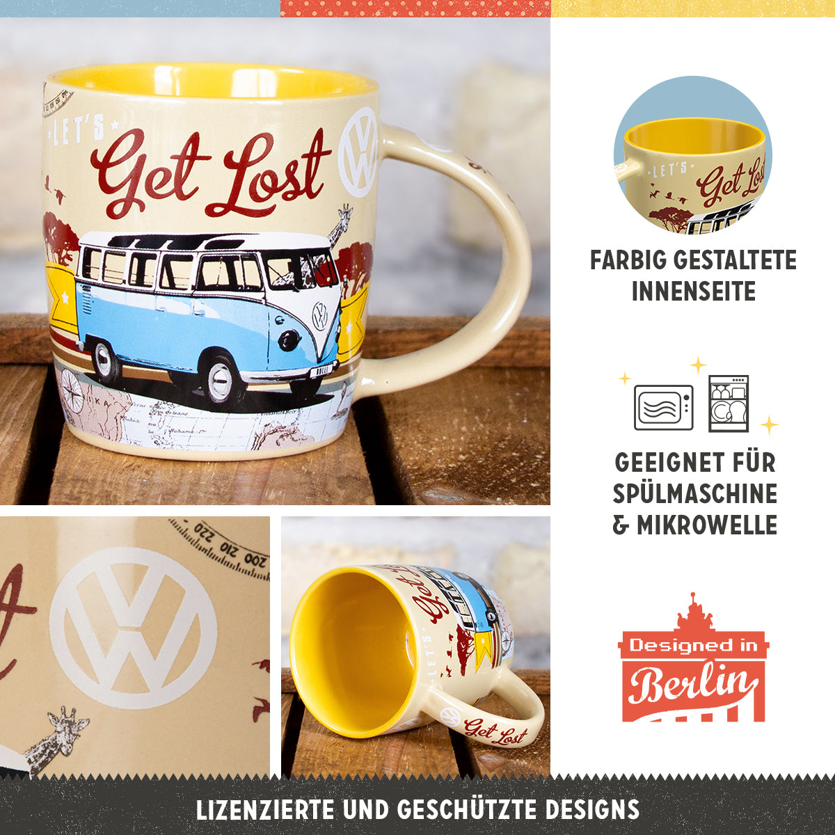 nostalgic-art-volkswagen-vw-bulli-roadtrip-set-4-tazze-ceramica-330-ml-con-giftb image 3