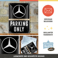 nostalgic-art-mercedes-benz-parking-only-card-in-metallo image 3
