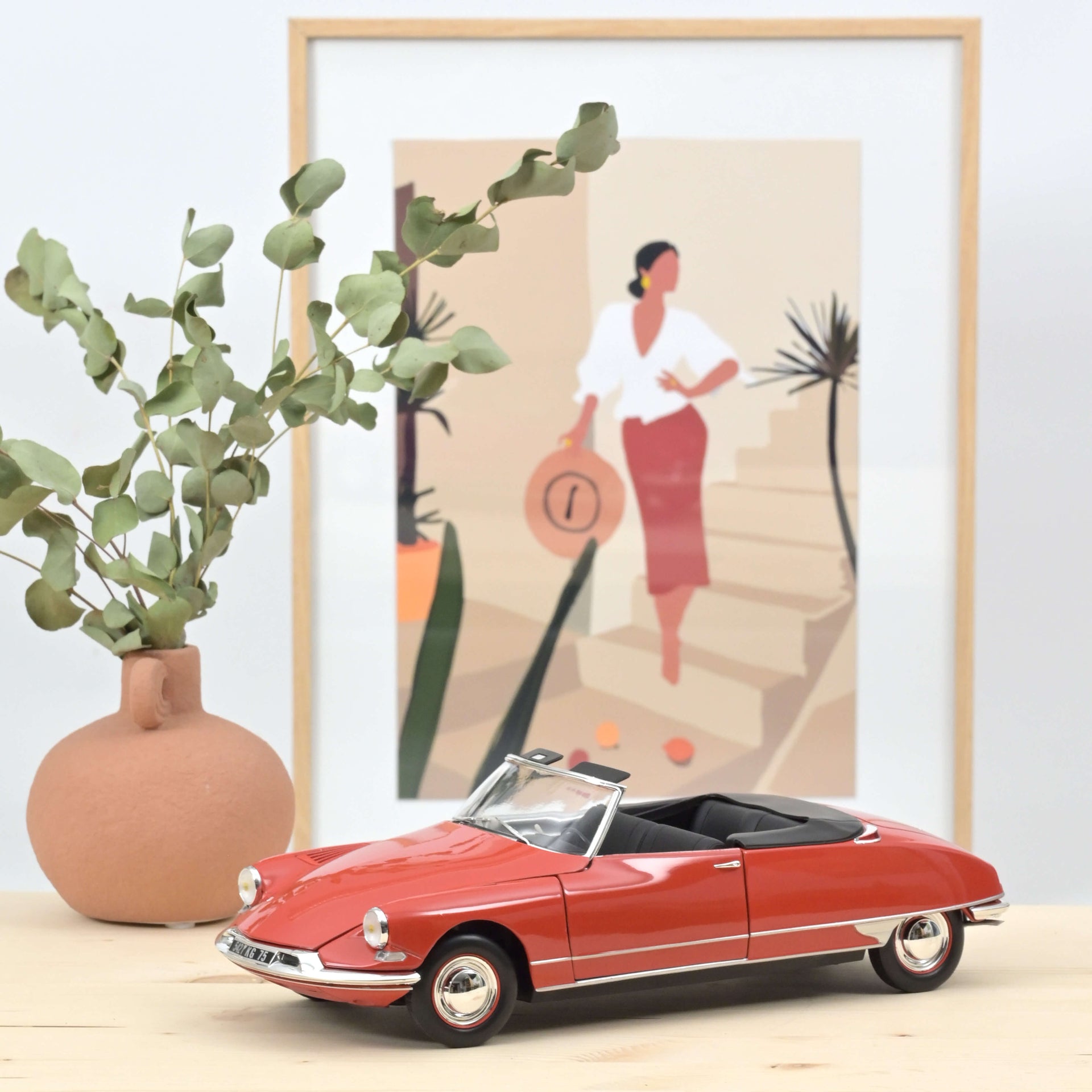 norev-citro-n-ds-19-cabrio-1961-corail-red-modellino-auto-1-18 image 1