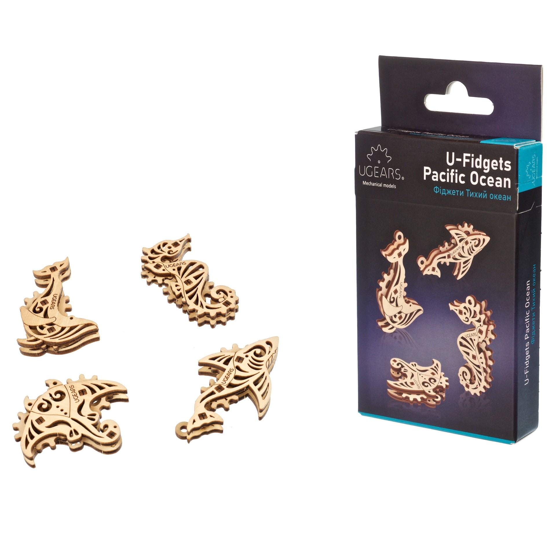 ugears-u-fidgets-pacific-ocean-set-4-animali-marini-in-legno image 7