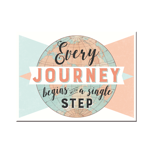 nostalgic-art-every-journey-begins-magnete-da-frigo-in-metallo-6-x-8-cm image 1