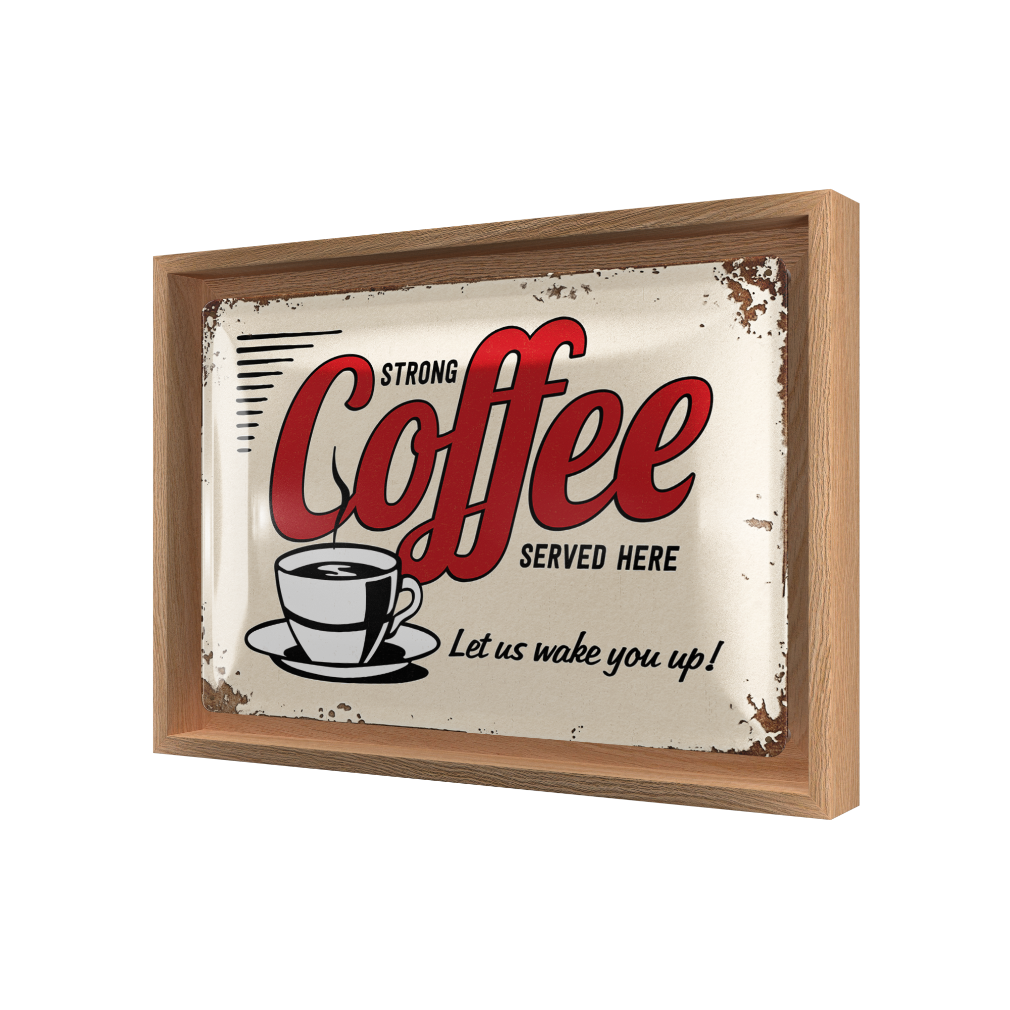 nostalgic-art-strong-coffee-served-here-n-frame-m-cornice-in-legno-24-x-33-5-cm image 1