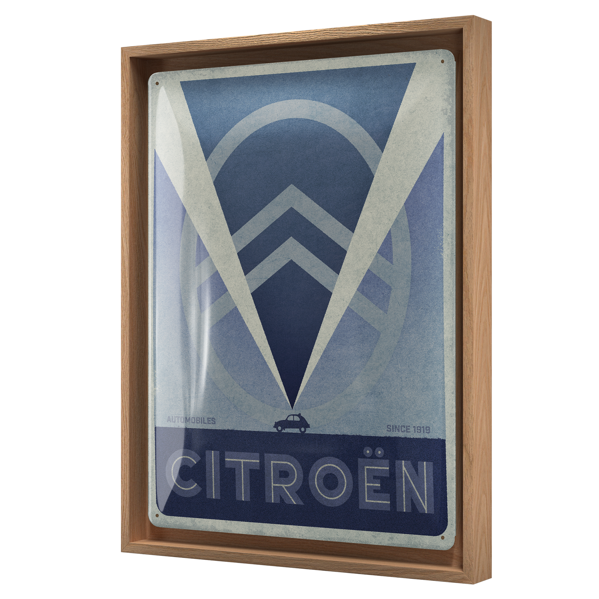 nostalgic-art-citroen-2cv-logo-blue-cornice-n-frame-l-33-5x44-cm image 1