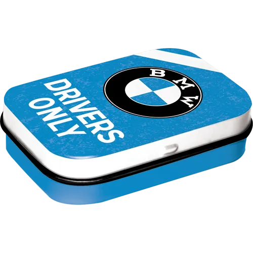 nostalgic-art-bmw-drivers-only-blue-scatolina-tascabile-con-mentine image 1