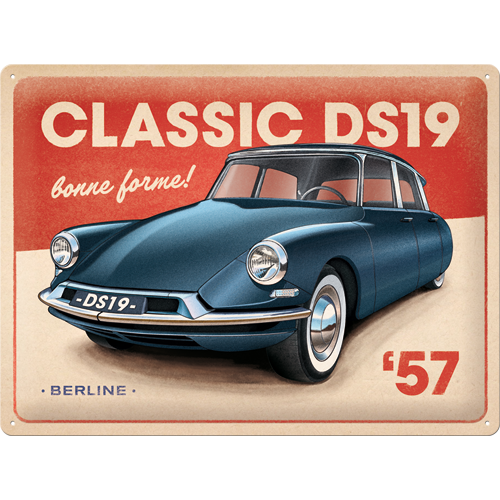 nostalgic-art-ds-classic-ds19-berline-targa-in-metallo-30x40-cm-2 image 1