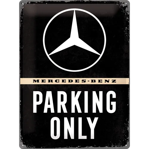 nostalgic-art-mercedes-benz-parking-only-targa-metallo-30x40-cm image 1