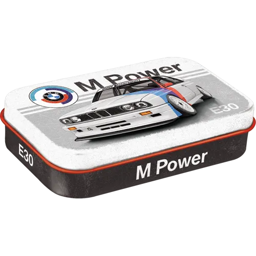nostalgic-art-bmw-motorsport-m-power-e30-scatola-latta-mentine-xl image 1