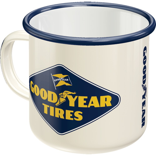 nostalgic-art-goodyear-logo-white-tazza-smaltata-in-acciaio-360-ml image 1