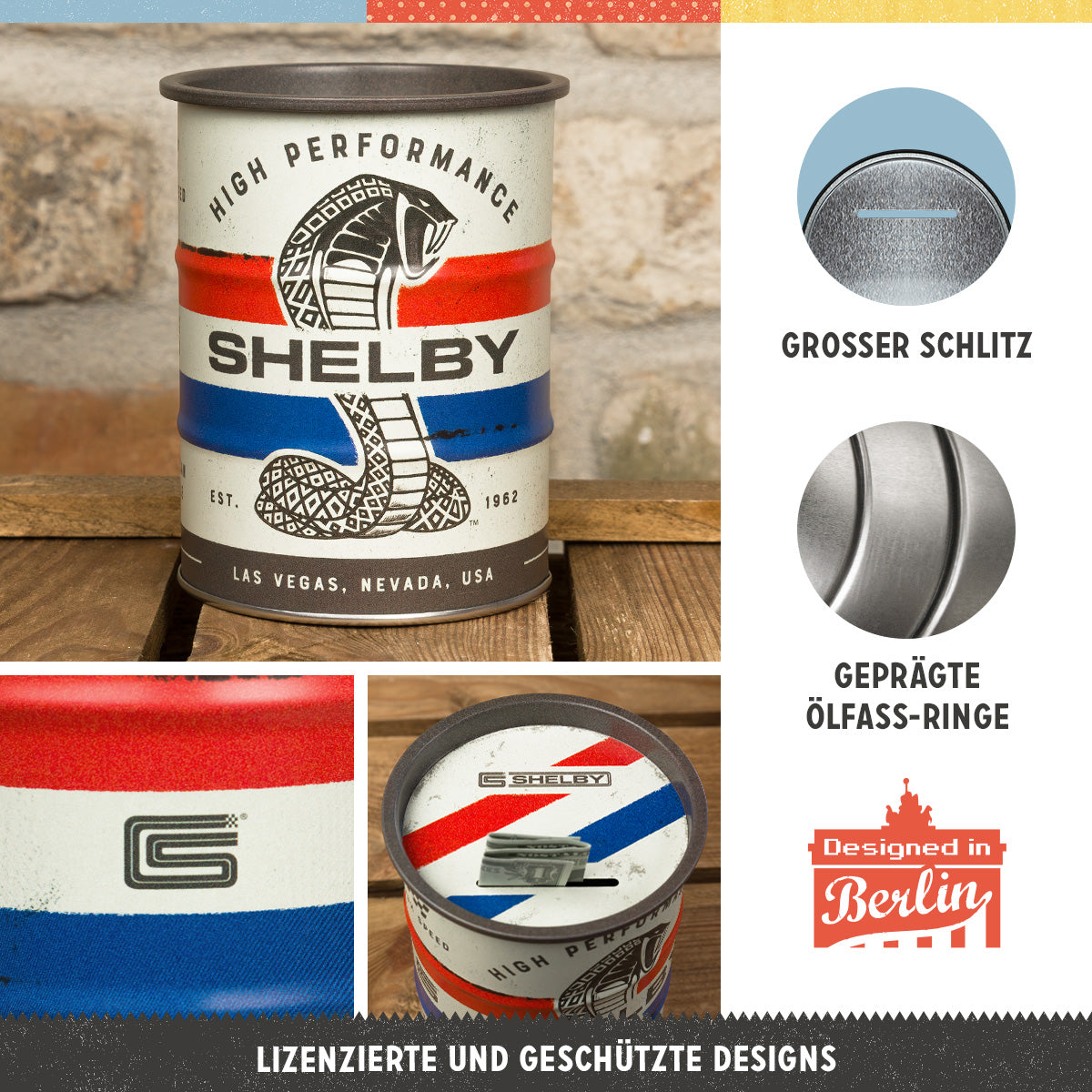 nostalgic-art-shelby-cobra-snake-salvadanaio-a-barile-600-ml image 2