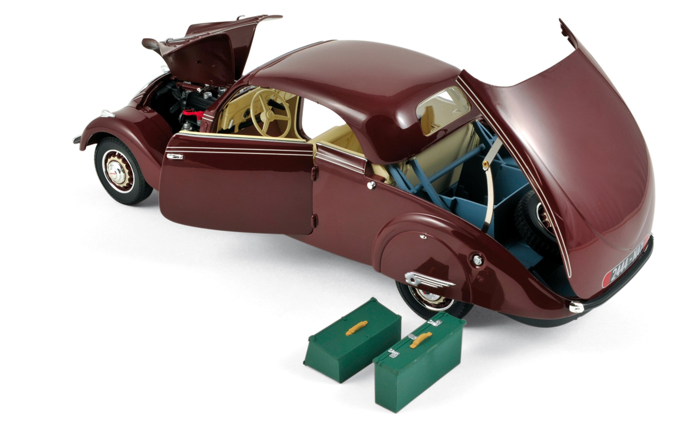 norev-peugeot-402-eclipse-1937-marrone-modellino-auto-1-18 image 2