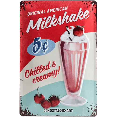 nostalgic-art-milkshake-targa-metallo-20x30-cm-goeffrata-retr image 1
